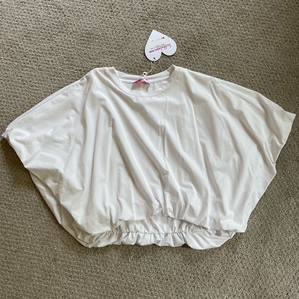 White bubble top t-shirt